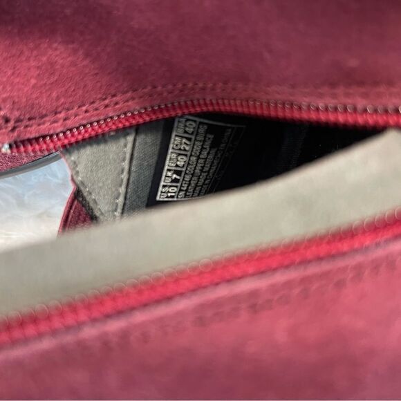 SKECHERS PARALLEL - DITTO LEATHER SUEDE BURGUNDY  WEDGE ANKLE BOOTS SZ10 - Picture 10 of 12